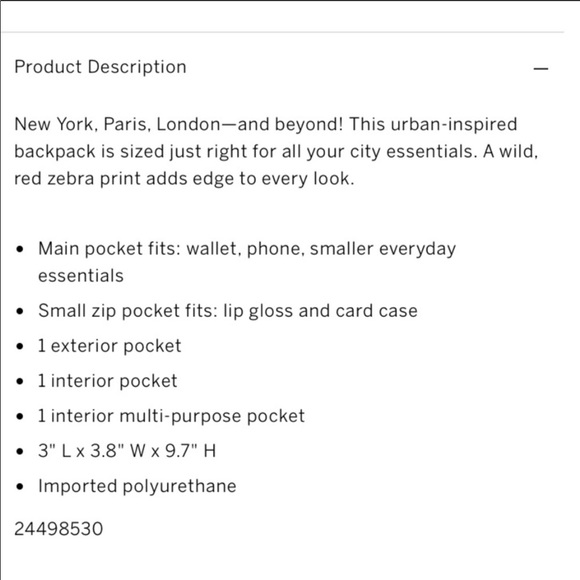 ♥️HTF VS Red Zebra Small City Backpack - Picture 7 of 7